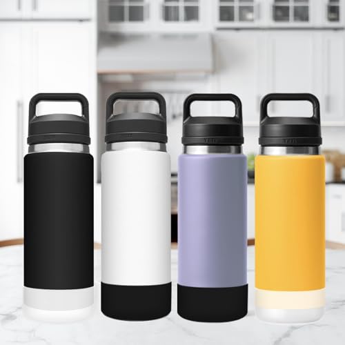 UWSTE 2Pcs Silicone Bottle Boot for YETI Rambler 768 ml Black – Anti-Slip Bottom Protector (2x 768 ml, BPA Free)