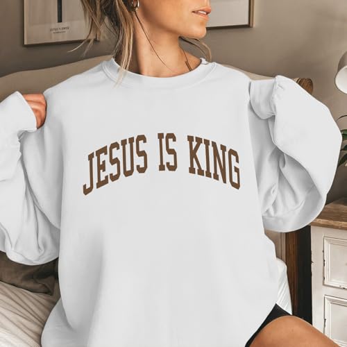 Christian Hoodie for Women - Jesus Loves You - White, Medium