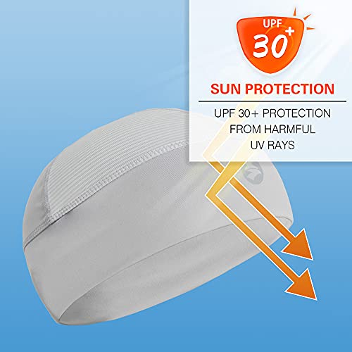 Cooling Helmet Liner - Low-Profile Stretch Cap for Summer - Light Grey