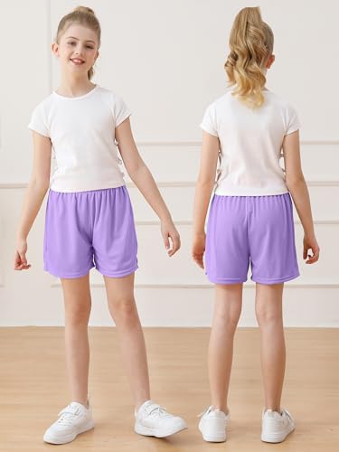 Resinta Girls Athletic Mesh Shorts - Youth Basketball & Soccer Gym Shorts (4 Colors, 12-14 Years)