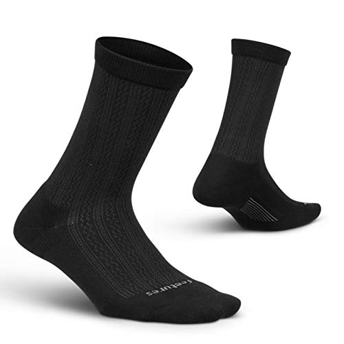 Feetures Women's Everyday Max Cushion Crew Socks - Medium Black, 1 Pair