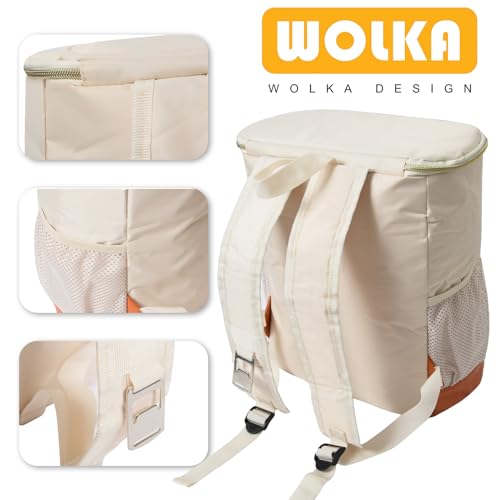 Creamy White Insulated Cooler Backpack - Leakproof Soft Cooler for Travel & Outdoor Activities