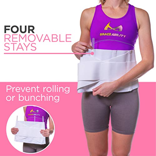 BraceAbility Women's Medium Back Brace for Lower Back Pain, Lumbar Support Belt, Discreet & Adjustable