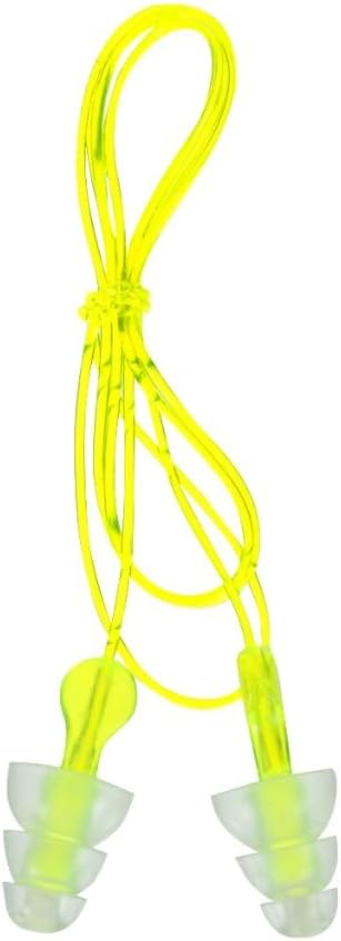 Peltor Sport Tri-Flange Earplugs - Reusable Noise Reduction (NRR 26 dB) | 3 Pairs, Comfortable Fit, Neon Yellow
