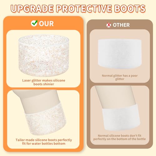 Glittering Silicone Boot for Stanley Quencher 40oz - Transparent Gold