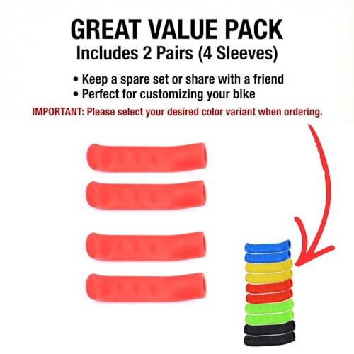 Universal Brake Lever Grip Covers - Anti-Slip Silicone - Black