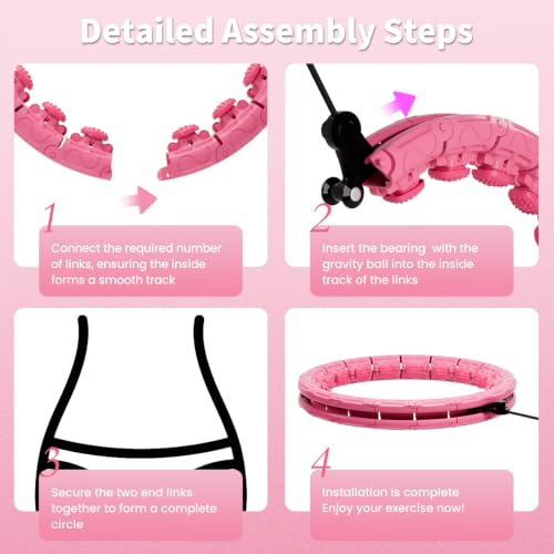 Infinity Weighted Hula Hoop - Detachable Exercise Hoop, Pink