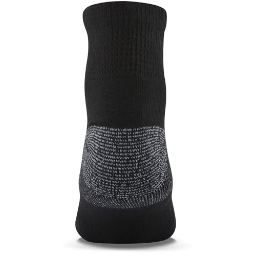 Women's Quarter Cushioned Non-Binding Socks 4-Pack - Black/Grey, Shoe Size 10-13