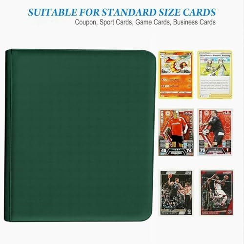 Green 12 Pocket 720-Card Binder - Ringless, Side-Loading Double-Sided Album for YuGiOh MTG TCG