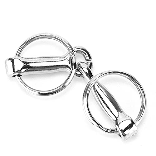 Horse Snaffle Bit Keychain - Silver Zinc Alloy Equestrian Jewelry