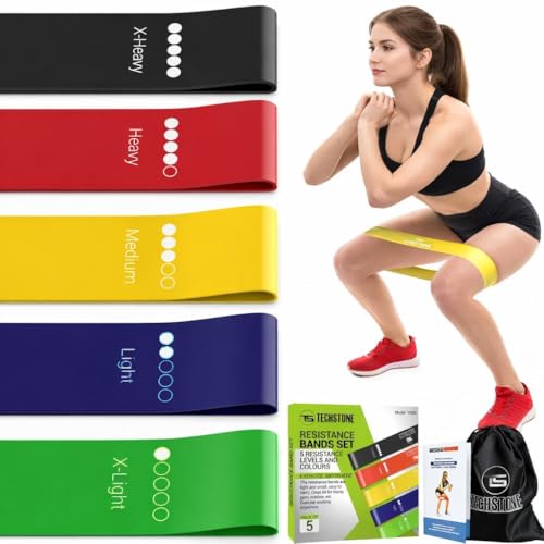 Resistance Bands Set - 5 Levels Loop Exercise Bands for Home Gym, Multicoloured