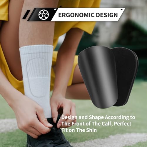 Extra Mini Soccer Shin Guards - Lightweight Protective Pads - Black