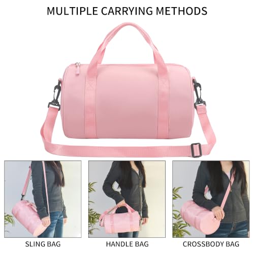 Pink Mini Ballet Dance Bag 10L Lightweight Gym Duffle with Crossbody Strap