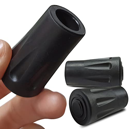 8-Piece Trekking Pole Tips - Durable Rubber Feet for Hiking