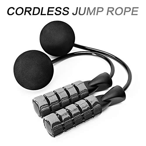 Adjustable Weighted Ropeless Jump Rope for Fitness - B-Grey