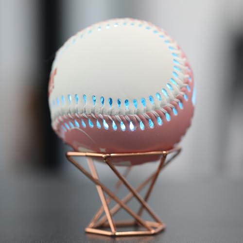 Sturdy Metal Baseball Display Stand - Elegant Gold Holder for Sports Balls