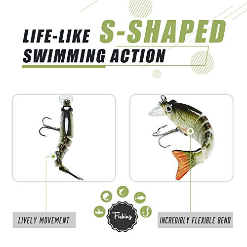 6-Segment Mini Fishing Lures with Rattle for Bass, Trout & More