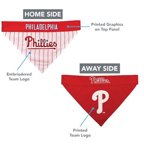 MLB Philadelphia Phillies Reversible Pet Bandana - Large/X-Large