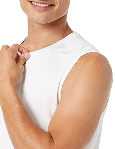 Men's Active Quick Dry Moisture-Wicking Sleeveless Muscle Shirt - Bright White, Large