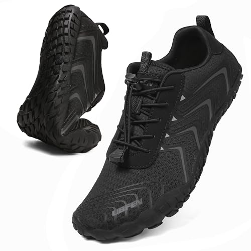 UBFEN Water Shoes for Men & Women - Quick Dry Barefoot Hiking & Swimming, Black, 13 Women / 11 Men, Z4 Model