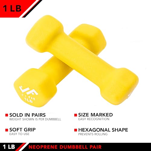1 lb Neoprene Dumbbell Pair - Hand Weights for Home Gym