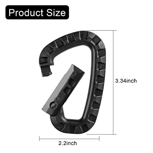 Tactical Carabiner Keychain - 12 Pack Lightweight D-Rings for Outdoor Use
