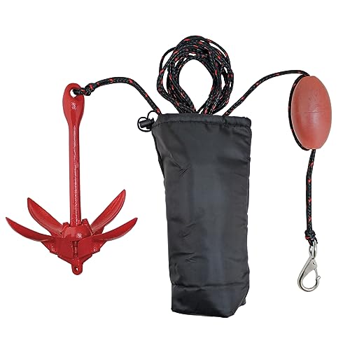 BoatTector 3.5 lb Grapnel Anchor Kit for Small Boats, Kayaks and PWC