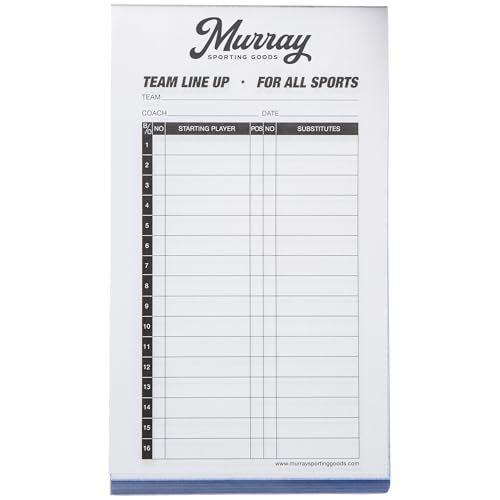 Baseball/Softball Lineup Cards - 30 Games, 16 Player Roster - 4-Part Carbon Copies