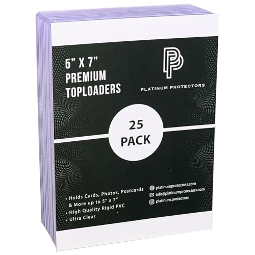 Platinum Protectors 5x7 Toploaders (25-Pack) Premium Rigid Card Protectors for Photos & Memorabilia
