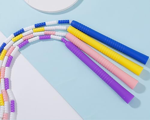 Jump Rope Set - 2 Pcs 3.28ft Polyester Fitness Ropes - Blue and Purple