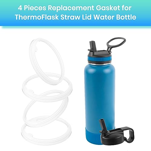4 Pack Replacement Silicone Gaskets for Straw Lid Water Bottles
