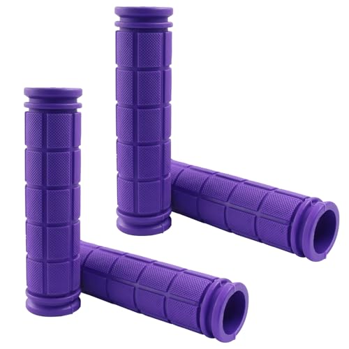 Purple Bicycle Handlebar Grips - 4 Pack Rubber Replacement