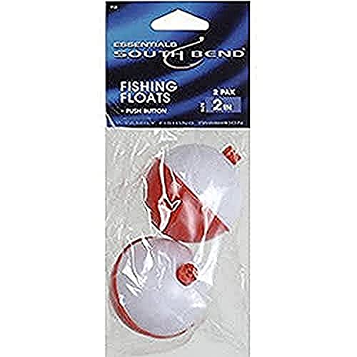 2-Inch Red & White Fishing Floats - 2 Pack