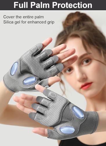 Workout Gloves for Women & Men - Full Palm Protection, Small Black