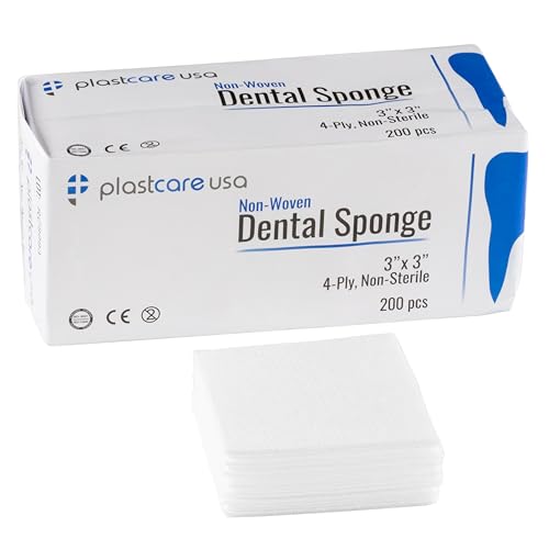 200 Count Non-Sterile 4-Ply Gauze Pads - Soft Dental & Medical Sponges