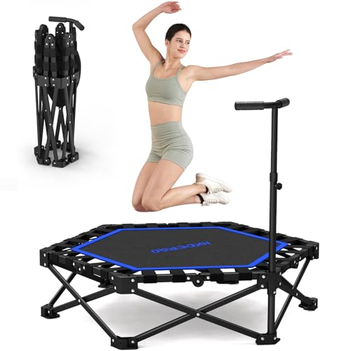 42'' Foldable Mini Trampoline for Adults with Handle - Blue