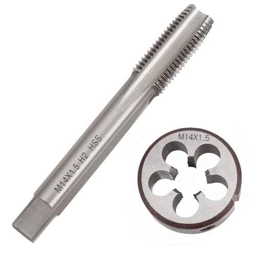 M14 x 1.5 Metric Thread Tap and Die Set, M14 x 1.5mm High-speed Steel Machine Tap Die Set Right Hand Tap and Round Thread Die