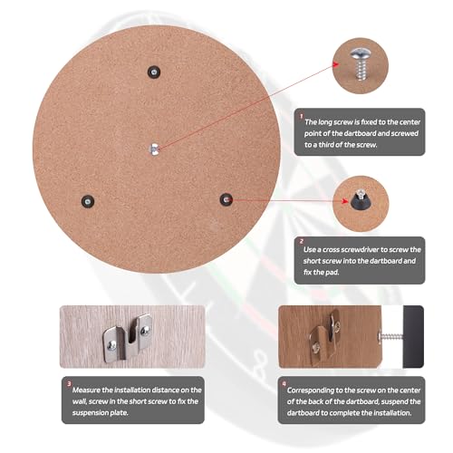 Dartboard Mounting Bracket - Secure Hanging Kit (1 Set)