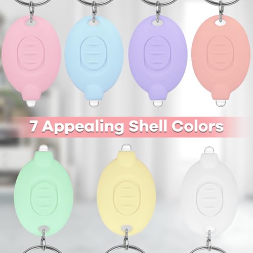 Mini Keychain Flashlights - 7 PCS Ultra Bright LED Lights - Light-Colored