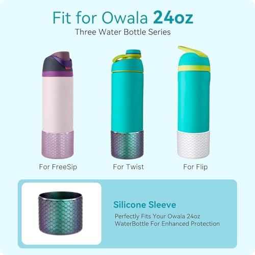 Silicone Boot for Owala 24oz FreeSip Water Bottle - Bling Design