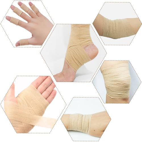 Self-Adhesive Bandage Wrap - 6 Rolls of 1 Inch Cohesive Tape