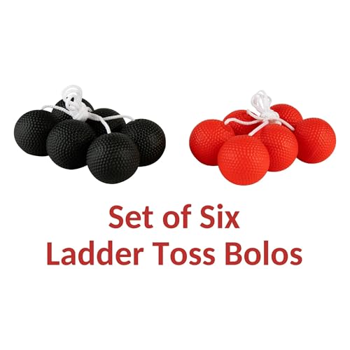 Portable Ladder Toss Game Set with Built-in Scoring - 2 Targets & 6 Bolos