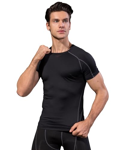 Men's Compression T-Shirt - Athletic Short Sleeve Quick Dry Base Layer
