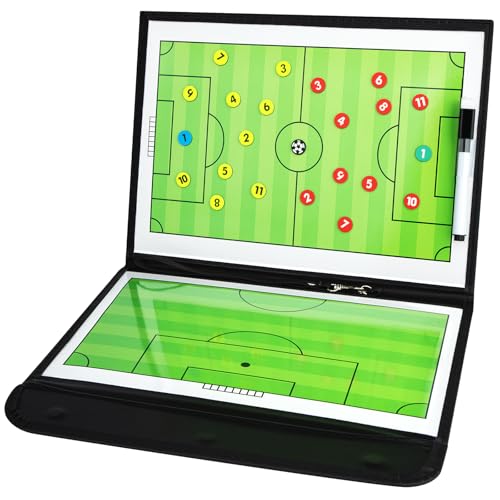 Foldable Soccer Coaching Board with Magnetic Markers - Portable Tactics Board for Training