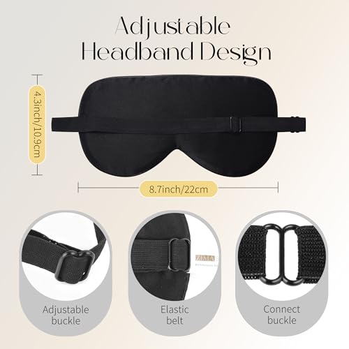 Adjustable 100% Mulberry Silk Sleep Mask - Navy Blue