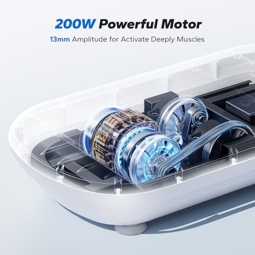 Curved Vibration Plate Exercise Machine with Bluetooth & Resistance Bands