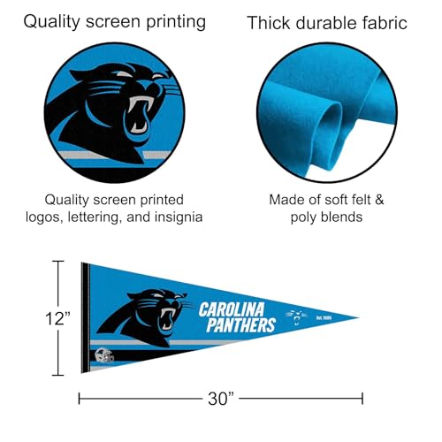 Carolina Panthers Pennant Banner Flag - 12x30 Felt Team Flag