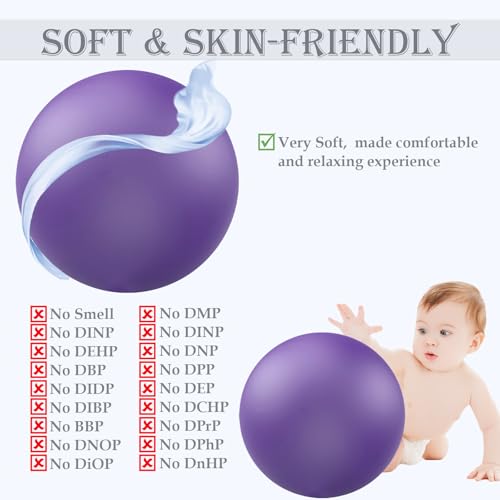 Small Soft Pilates Yoga Ball - 9 Inch Purple Mini Exercise Ball