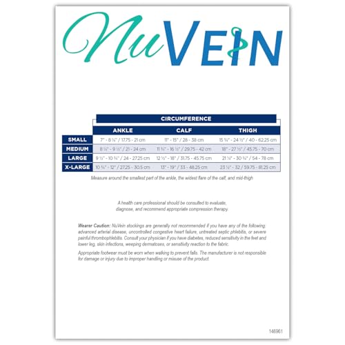 NuVein Beige Medium Support Compression Stockings 15-20 mmHg Thigh Length Open Toe
