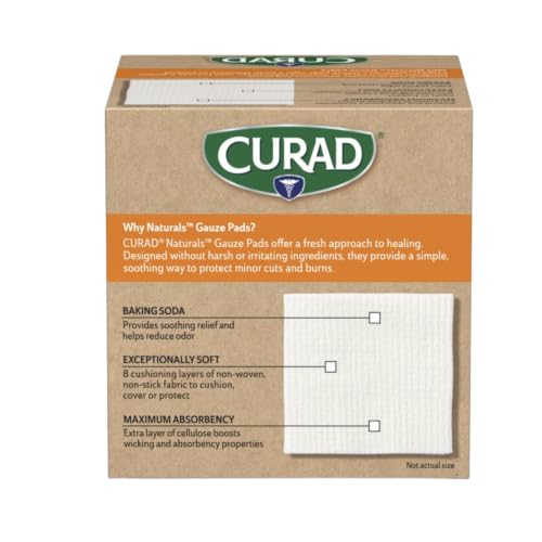 Small Gauze Pads with Baking Soda for Wound Care - 2" x 2" - 25 Count